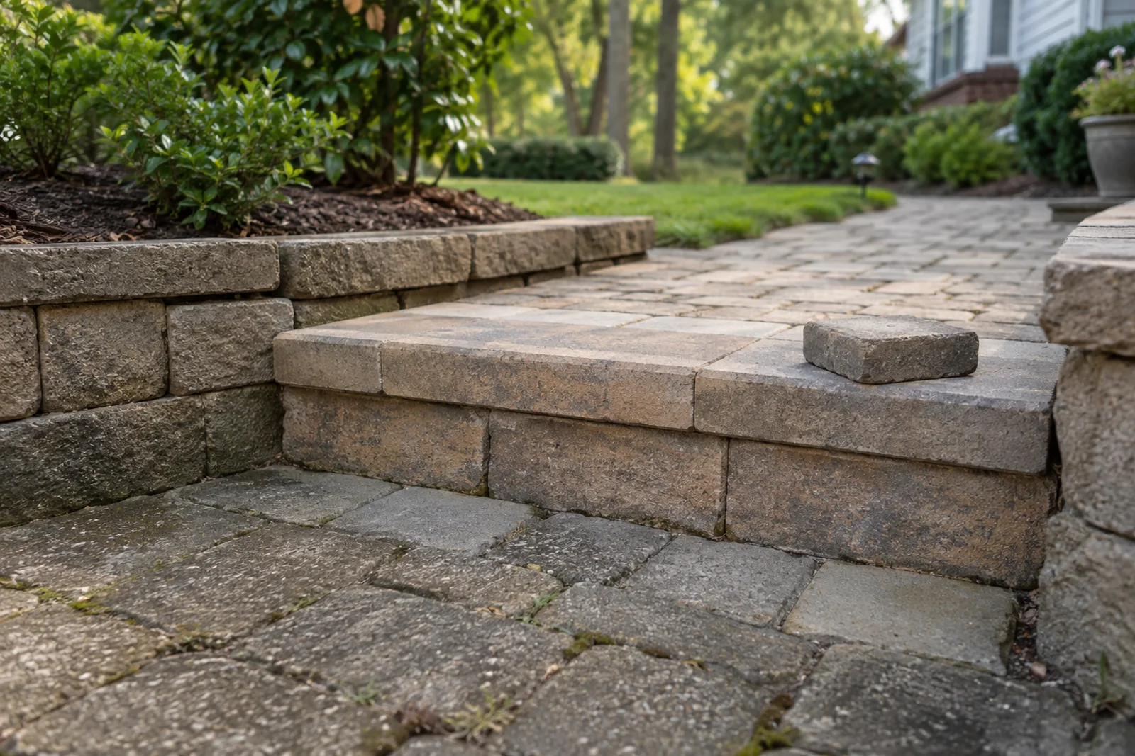 Matching weathered pavers