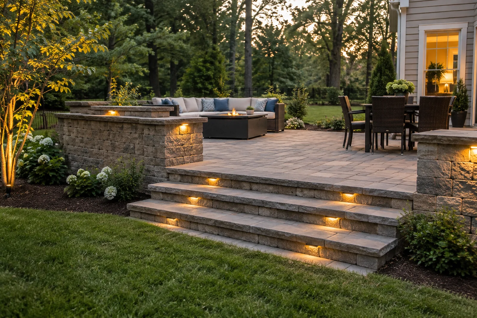 A finished raised patio