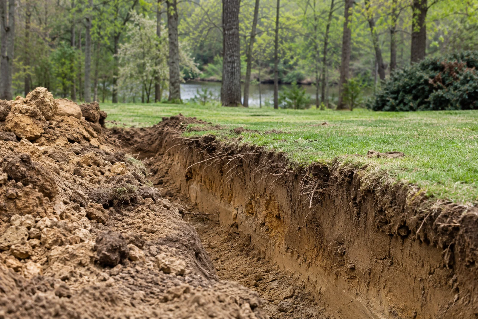 Sandy soil near a creek