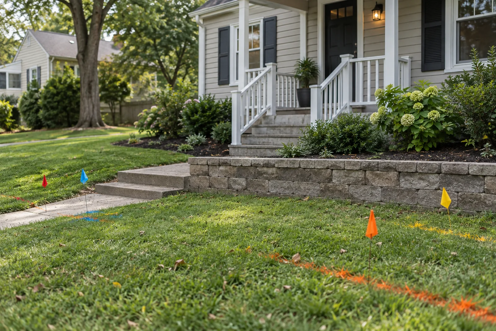 Utility marks on an older lot