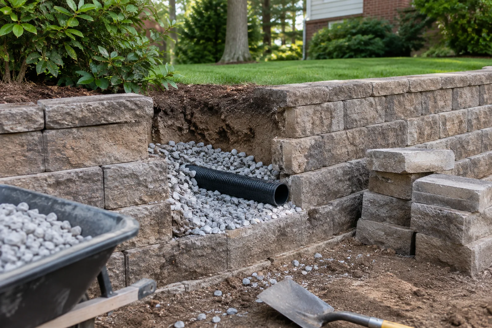 Opening a wall to add drainage Opening a wall to add drainage