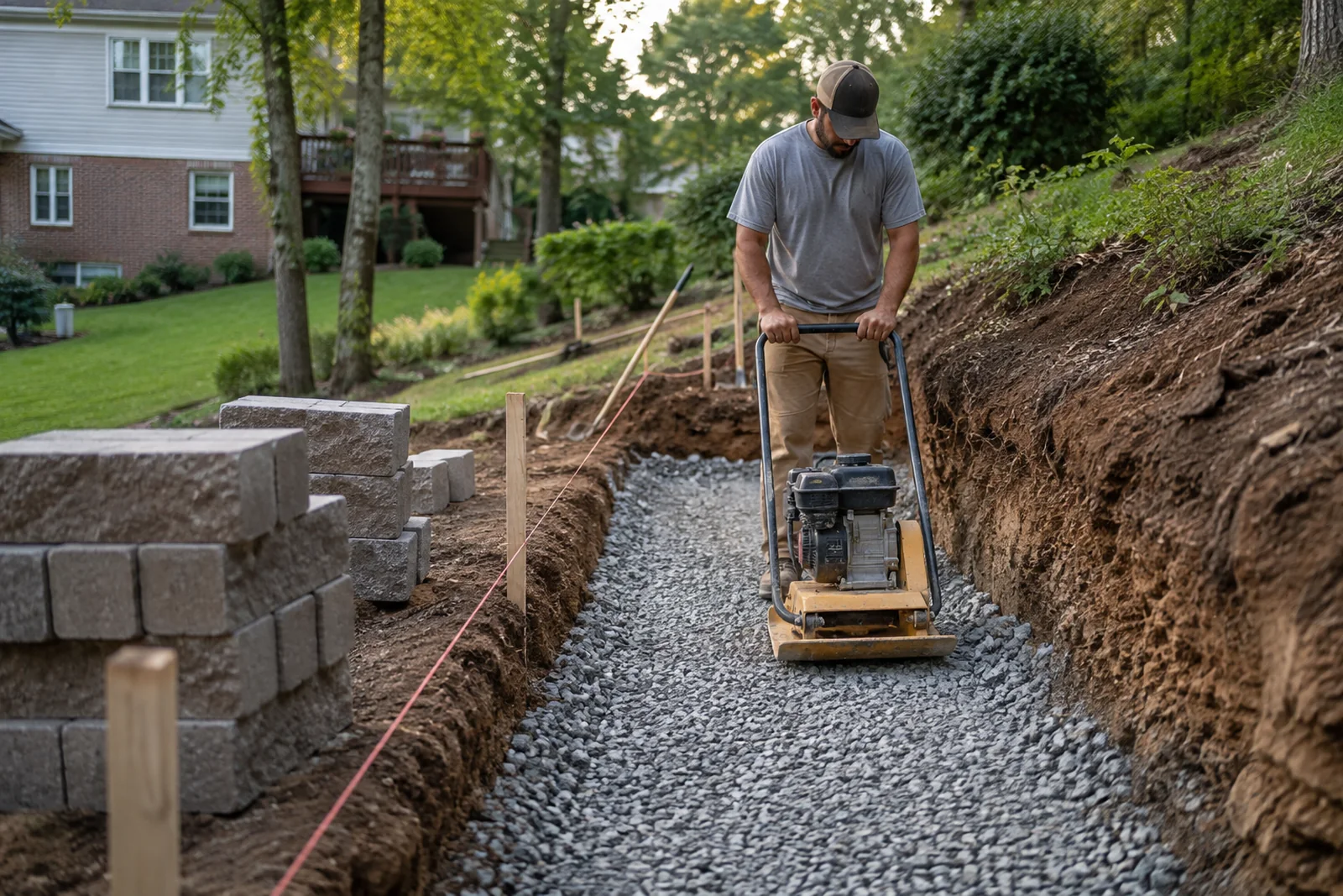 Compacting the base Compacting the base