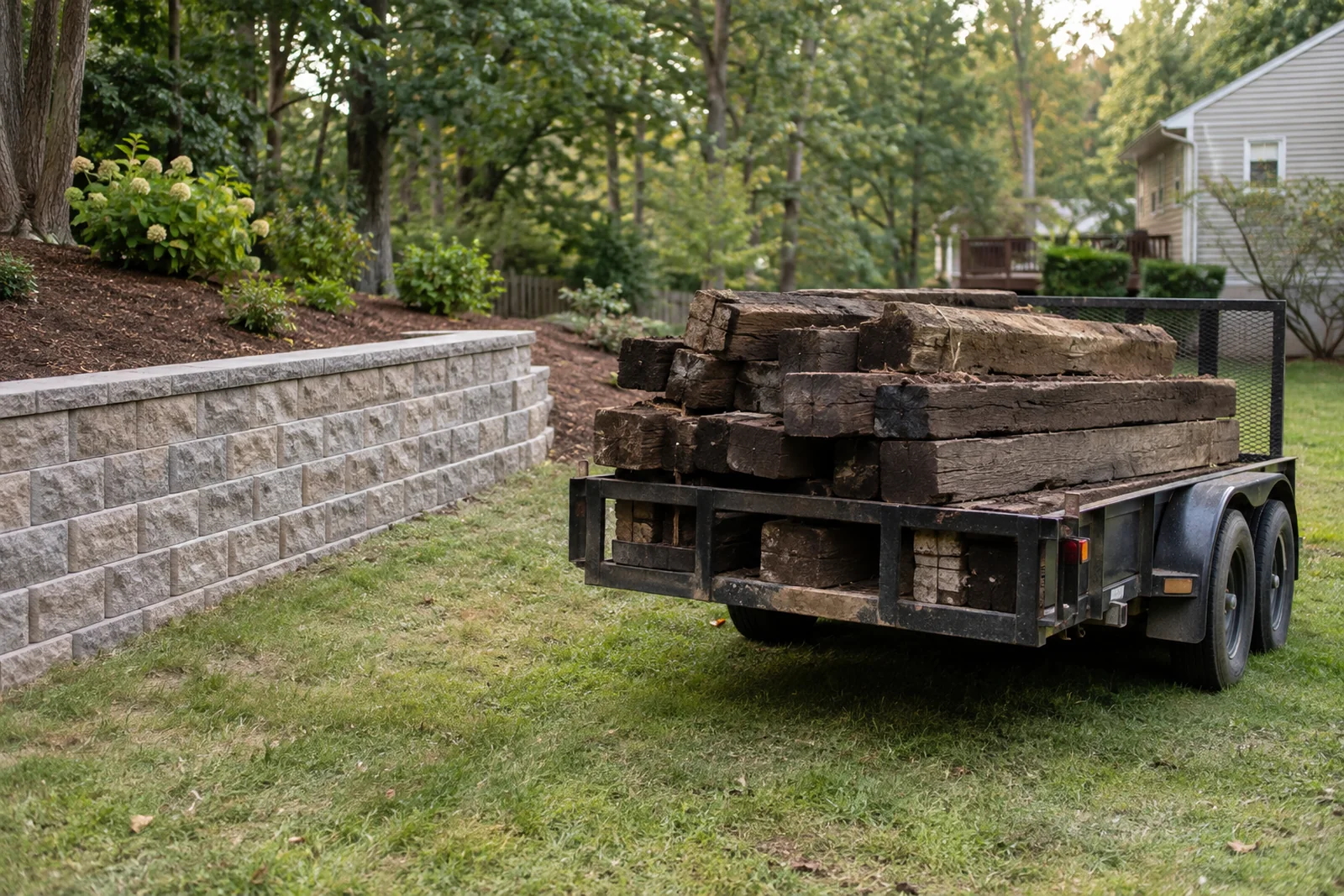 Old timber out, new wall in