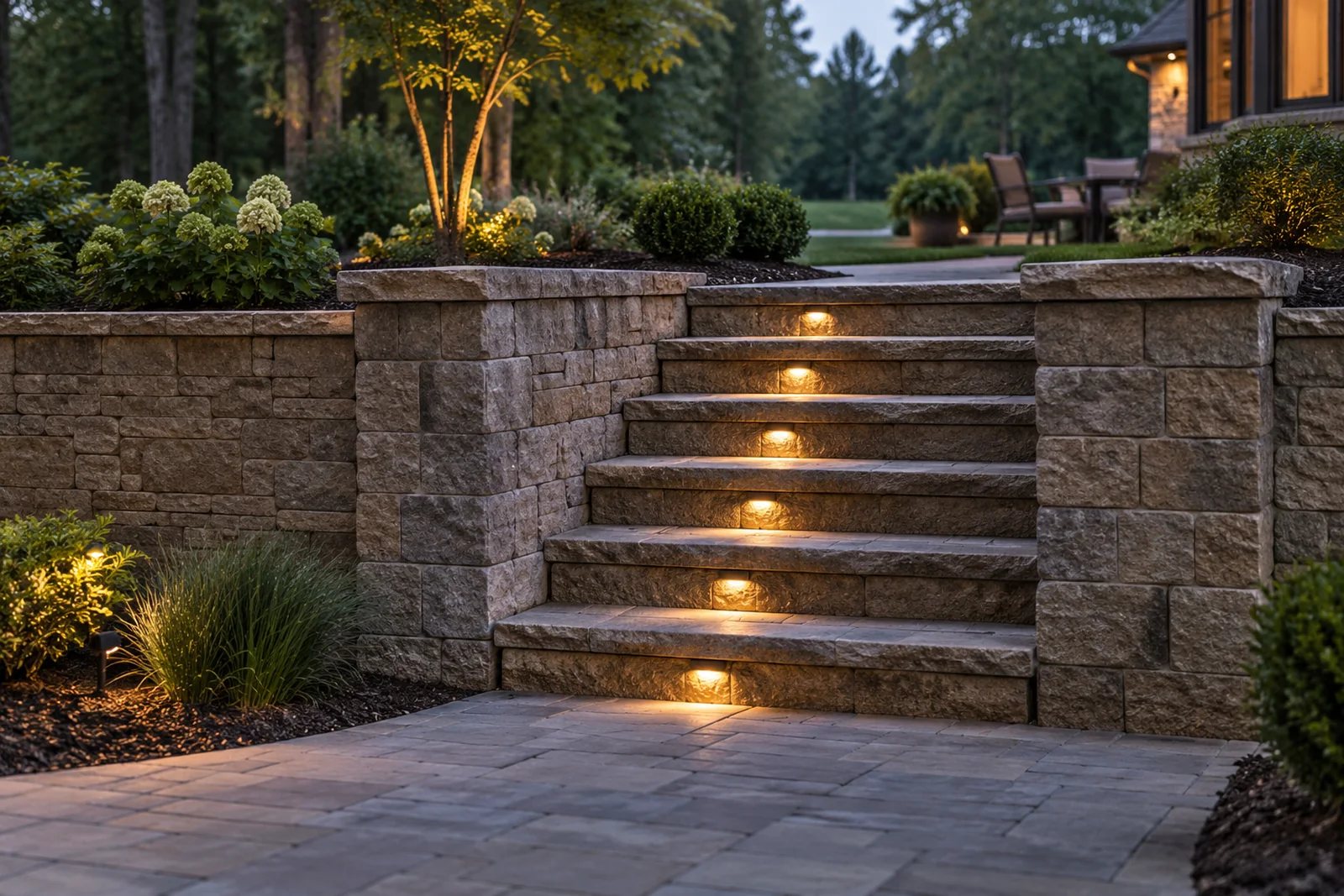 Lighting in the risers